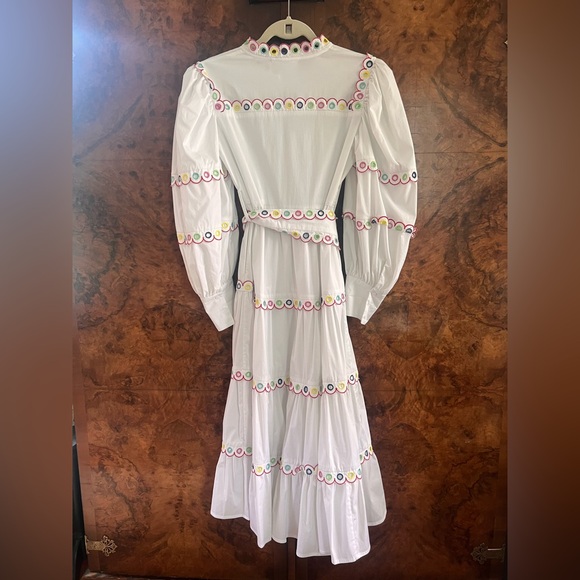 CeliaB White Long Sleeve Dress with Colorful Accents - Picture 4 of 8